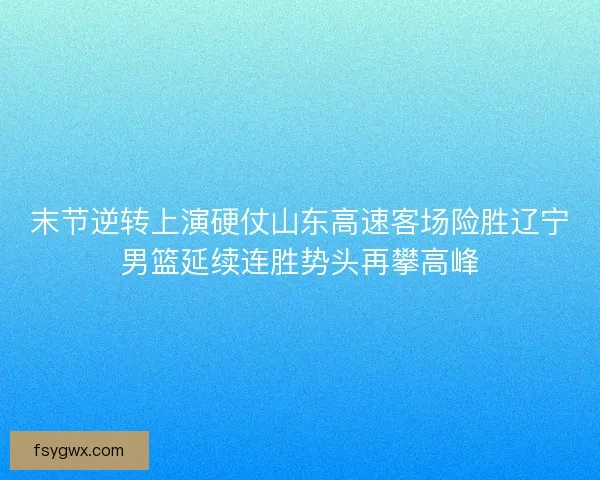 末节逆转上演硬仗山东高速客场险胜辽宁男篮延续连胜势头再攀高峰